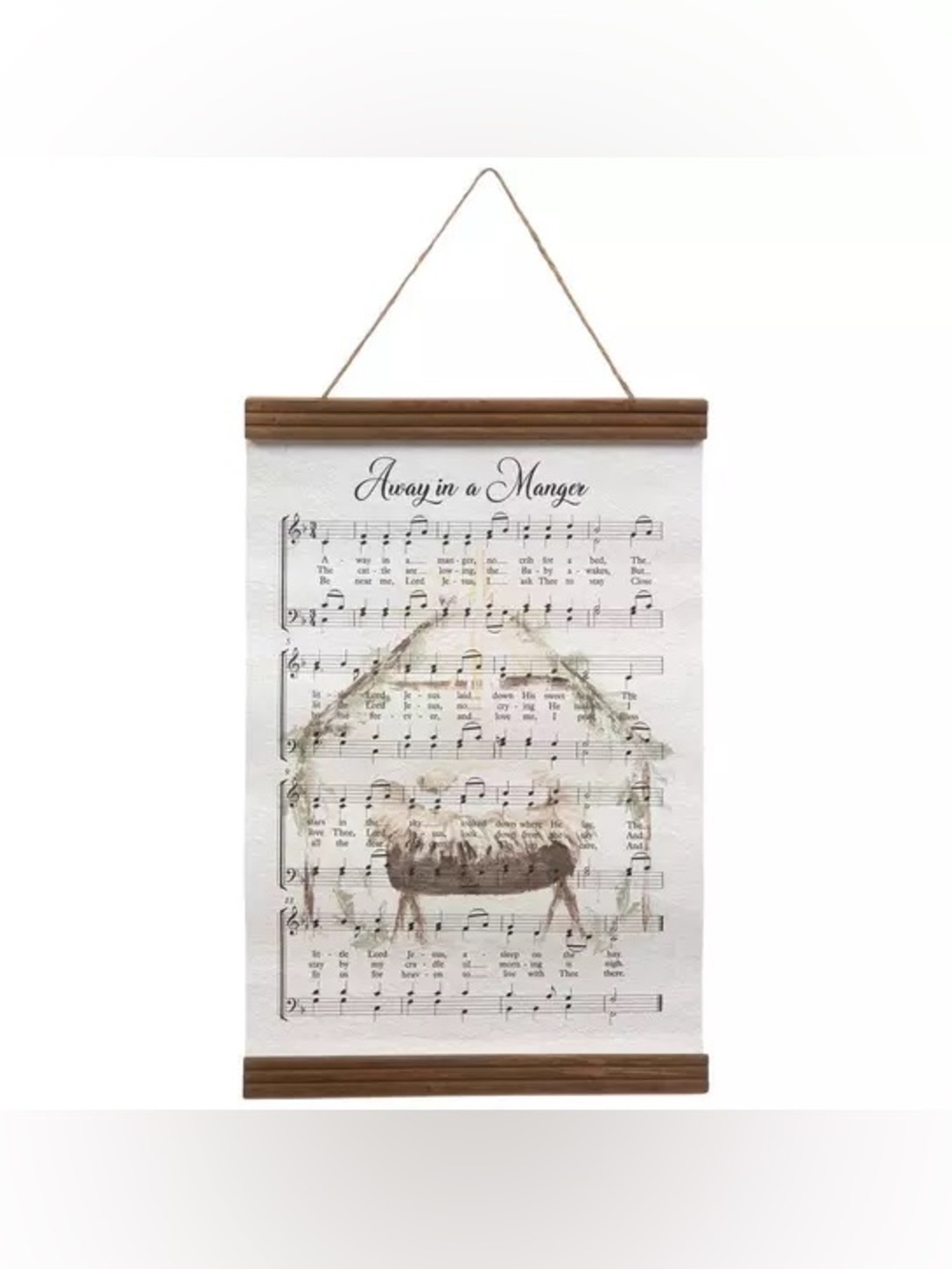 Away In A Manger Music Sheet Wood Wall Decor